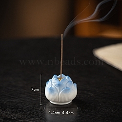 Ceramic Incense Burners, Lotus Incense Holders, Home Office Teahouse Zen Buddhist Supplies, Light Blue, 44x70mm(PW-WGAFFAC-02)