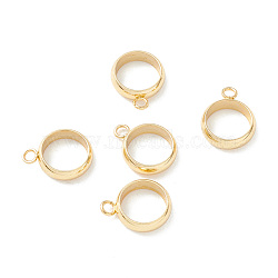 201 Stainless Steel Tube Bails, Loop Bails, Ring Bail Beads, Real 18K Gold Plated, 13x10x3mm, Hole: 1.8mm(STAS-M294-02G-06)