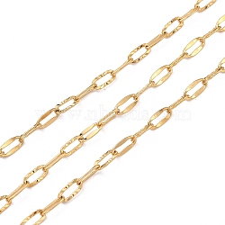 3.28 Feet PVD Vacuum Plating 304 Stainless Steel Cable Chains, Soldered, Real 18K Gold Plated, 7.5x3.5x0.8mm(X-CHS-D033-05G-01)