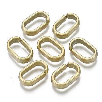 Opaque Spray Painted Acrylic Linking Rings, Quick Link Connectors, for Cable Chains Making, Oval, Silver, 19x12x4.5mm, Inner Diameter: 14x7mm, about 1100pcs/500g