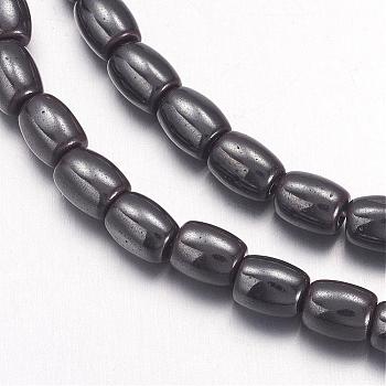 Non-Magnetic Synthetic Hematite Beads, Oval, Black, 6x4mm, Hole: 1mm, about 70pcs/strand