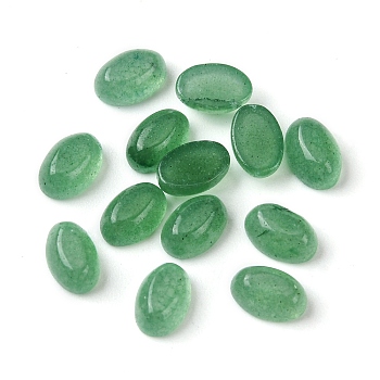 Natural Green Aventurine Cabochons, Oval, 6x4x2~2.5mm