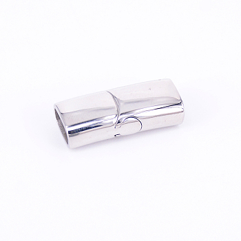 316 Stainless Steel Magnetic Clasps, Stainless Steel Color, 23.5x10x6.5mm, Hole: 4.5x8mm