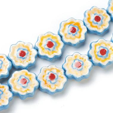 Blue Flower Porcelain Beads