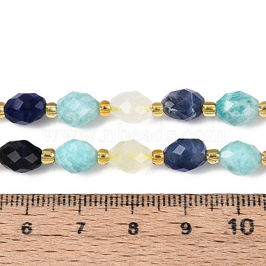 Natural Sodalite & Flower Amazonite & Lemon Quartz Beads Strands(G-N358-04A-07)-5