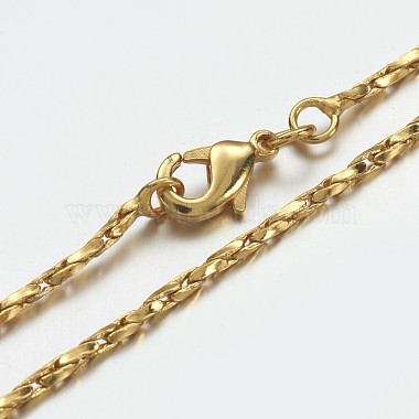 Brass Chain Necklaces(MAK-F013-01G)-2