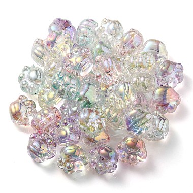 UV Plating Rainbow Iridescent Acrylic Beads(OACR-P010-18)-3