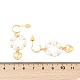 Brass ABS Plastic Pearl Dangle Stud Earrings(EJEW-U040-19G)-5