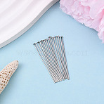 Brass Flat Head Pins, Nickel Free, Real Platinum Plated, 40x0.7mm, Head: 2mm(KK-YW0004-02D-P)
