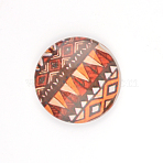Printed Glass Cabochon, Half Round/Dome, Saddle Brown, 12x4mm(GGLA-R037-12mm-06)