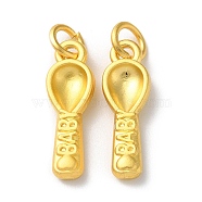 Rack Plating Alloy Pendants, Cadmium Free & Lead Free, Spoon, Matte Gold Color, 20.5x7x3mm, Hole: 4mm(PALLOY-F303-24MG)