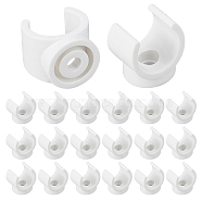 20Pcs PVC Plastic U-Hook Holder, Talon Clamps Pipe Support, White, 24.5x25x21mm, Hole: 6mm, Fit for 19mm Diameter Pipe(FIND-GF0003-35B)