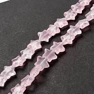 Transparent Glass Beads Strand, Star, Pink, 10x10x4mm, Hole: 0.8mm, about 40pcs/strand, 13.39~14.17 inch(34~36cm)(GLAA-K057-01I)
