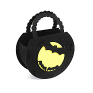 Felt Halloween Candy Bags with Handles, Halloween Treat Gift Bag Party Favors for Kids, Bat Pattern, Black, 18x14.3x6cm(HAWE-PW0001-153A)