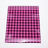 PU Heat Transfer Film, for Garment Accessories, Rectangle with Tartan Pattern, Deep Pink, 305x250x0.3mm(DIY-WH0260-27)