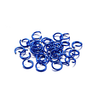 Aluminum Jump Rings, Open Jump Rings, Round Ring, Blue, 18 Gauge, 8x1mm, Inner Diameter: 6.5mm, about 300pcs/bag(ALUM-CJC0001-01C-A)