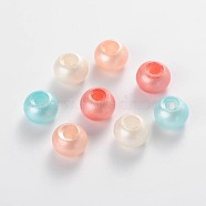 Spray Painted Glass Beads, Rondelle, Mixed Color, 10~11x7.5~8mm, Hole: 3~3.5mm(DGLA-R014-10mm-M)