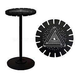 Wooden Wheel, Wooden Display Shelf, Black Holder Stand, Rustic Divination Pendulum Storage Rack, Witch Stuff, Eye Pattern, Wheel: 120x8mm, 2pcs, Studdle: 288x12mm, 1pc(DJEW-WH0046-042)