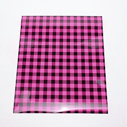 PU Heat Transfer Film, for Garment Accessories, Rectangle with Tartan Pattern, Deep Pink, 305x250x0.3mm(DIY-WH0260-27)