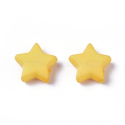 Opaque Acrylic Beads, Star, Gold, 9.5x9.5x3.5mm, Hole: 0.5mm(X-SACR-WH0002-07G)