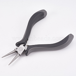 45# Carbon Steel Round Nose Pliers, Hand Tools, Polishing, Gray, Stainless Steel Color, 12x9x1.65cm(PT-L004-20)