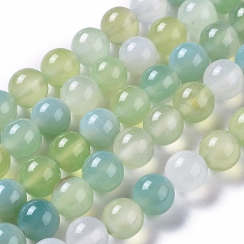 Natural Agate Beads Strands, Dyed & Heated, Grade A, Round, 8mm, Hole: 0.8mm, about 48pcs/strand, 14.9 inch(38cm)