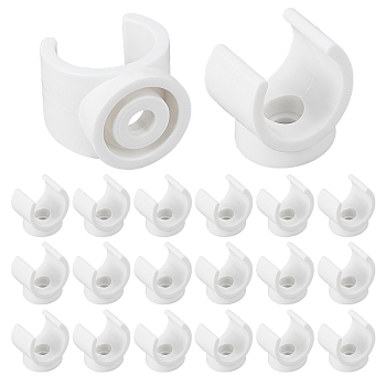 20Pcs PVC Plastic U-Hook Holder, Talon Clamps Pipe Support, White, 24.5x25x21mm, Hole: 6mm, Fit for 19mm Diameter Pipe