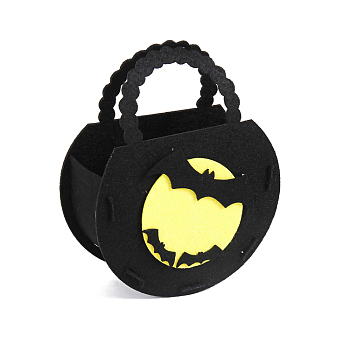 Felt Halloween Candy Bags with Handles, Halloween Treat Gift Bag Party Favors for Kids, Bat Pattern, Black, 18x14.3x6cm