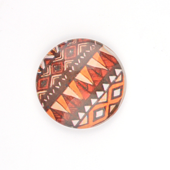 Printed Glass Cabochon, Half Round/Dome, Saddle Brown, 12x4mm