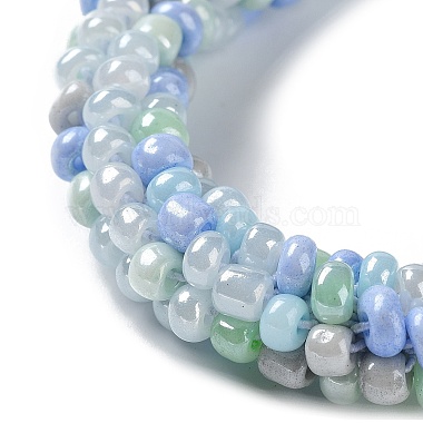 pulsera elástica trenzada con perlas de vidrio de ganchillo(BJEW-K232-01Q)-2