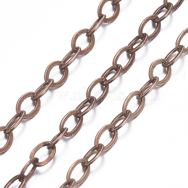 Brass Flat Oval Cable Chains(CHC025Y-R)-2