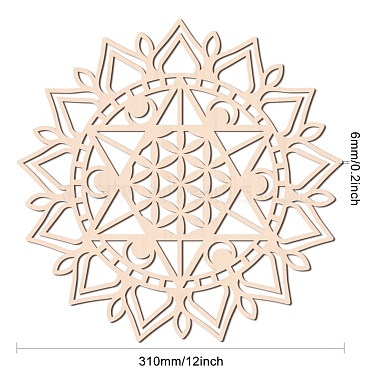 Sculpture murale en bois découpée au laser(WOOD-WH0105-006)-2