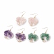 Natural Gemstone Chips Braided Heart with Tree of Life Dangle Earrings(EJEW-JE04882)-1