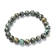 Bracelets de perles extensibles en turquoise africaine naturelle (jaspe)(G-A185-01M)-1