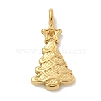 Ion Plating(IP) 304 Stainless Steel Pendants, Christmas Tree Charm, Real 18K Gold Plated, 21x11x4mm, Hole: 1.8mm(STAS-Q334-28G)