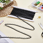 10Yards Nylon Elastic Ribbons with Loops, Children's Costume Accessories, 1Pc Cardboard Display Card, Black, 1/2 inch(12mm)(OCOR-LP0001-54A)