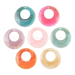 Imitation Jade Resin Pendants, Ring Charms, Mixed Color, 47x4.5mm, Hole: 3mm(RE-CBA476D-01A)