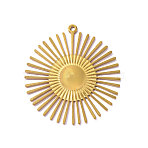 304 Stainless Steel Pendants, Hand Polished Sunburst Charm, Ion Plating(IP), Long-Lasting Plated, Real 18K Gold Plated, 38x35mm,Hole:1.50mm(STAS-OY016-26G)