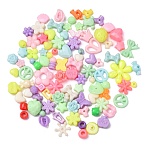 Plastic Beads, Mixed Shapes, Mixed Color, 6~24x6~24x3~12mm, Hole: 1.5~4mm, about 1665pcs/500g(KY-Z003-27)