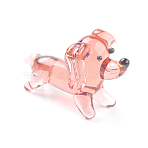 Handmade Lampwork Puppy Home Display Decorations, 3D Beagle Dog, PeachPuff, 20~23x13~14x13~15mm(X1-LAMP-J084-30)