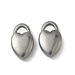 304 Stainless Steel Charms, Heart, Stainless Steel Color, 13.5x8x3.5mm, Hole: 3.5x3mm(STAS-P422-08P)
