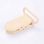 Eco-Friendly Plastic Baby Pacifier Holder Clip, Antique White, 43x31x9mm(KY-K001-A19)