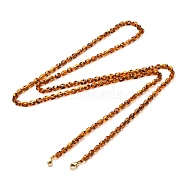 Two Tone Acrylic Bag Chain, with Golden 304 Stainless Steel Lobster Claw Clasps, for Bag Straps Replacement Accessories, Saddle Brown, 49.21 inch(125cm)(AJEW-BA00029)