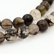 Round Glass Beads Strands, Black, 6mm, Hole: 1mm, about 65pcs/strand, 15.7 inch(G-P070-11-6mm)