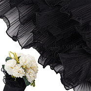 Polyester Flower Bouquet Wrapping Mesh Paper, for Valentine's Day, Wedding, Birthday Decoration, Black, 28cm(DIY-WH0542-37A)