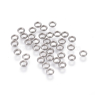 Ring 304 Stainless Steel Beads, Stainless Steel Color, 4x1.5mm, Hole: 2.5mm(STAS-E038-4)