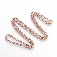 Brass Cable Chains Necklaces, Red Copper, 23.6 inch(60cm)(MAK-R019-R)