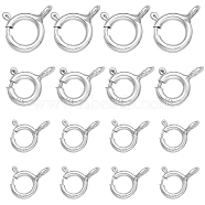 18Pcs 3 Style 925 Sterling Silver Spring Ring Clasps, Ring, with 925 Stamp, Silver, 7~10x6~8x1~1.5mm, Hole: 1.5mm, 6Pcs/style(STER-CA0001-06)