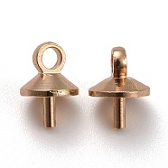 Brass Cup Peg Bails Pendants, For Half Drilled Bead, Light Gold, 7x5mm, Hole: 1.5mm, Pin: 1.8mm, 100pcs/bag(KK-Z018-01C-KCG)