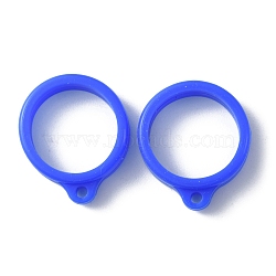 Silicone Pendant, for Electronic Stylus & Lighter Making, Ring, Blue, 28.5x24x6.5mm, Hole: 3mm, Inner Diameter: 21mm(SIL-WH0001-07J)